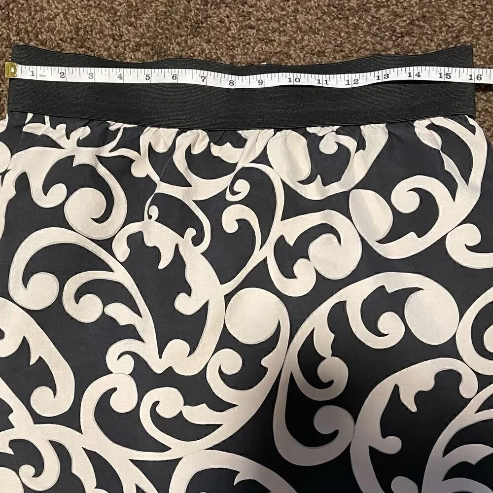 LOFT- Women’s Printed A-Line Elastic Waist Silk Blend Mini Skirt, Size 10